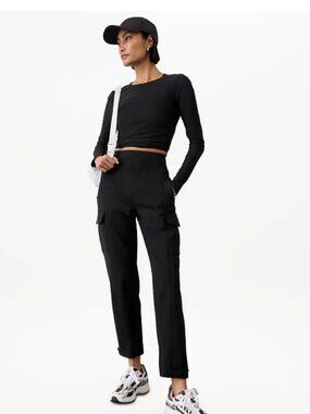 Athleta Endless Cargo Pants Black Size 10P New With Tags